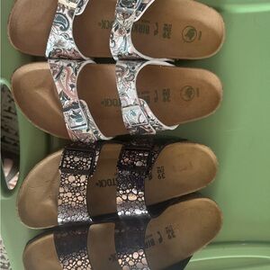 Birkenstock Sandals  black an copper bubble rare